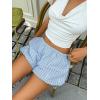 image:imageSOLY HUX Womens Y2k Striped Bubble Shorts Elastic Low Rise Puffy Balloon Summer Mini ShortsLight Blue Striped