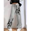 image:imageSOLY HUX Womens Y2k Sweatpants Drawstring Waist Wide Leg Gothic Grunge Pants StreetwearGrey Graphic