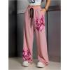 image:imageSOLY HUX Womens Y2k Sweatpants Drawstring Waist Wide Leg Gothic Grunge Pants StreetwearPink Graphic
