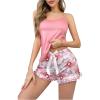 image:imageSOLY HUX Pajama Sets for Women 2 Piece Floral Print Sleepwear Cami Tops and Ruffle Shorts LoungewearPink Floral