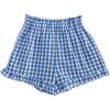 image:imageSOLY HUX Toddler Girls Plaid Shorts Elastic Waist Wide Leg Ruffle Hem Loose Casual Summer ShortsBlue Plaid