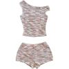 image:imageSOLY HUX Womens 2 Piece Striped Off The Shoulder Crop Tops and Mini Shorts Set Summer Y2K Going Out OutfitsMulti Pink Striped