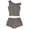 image:imageSOLY HUX Womens 2 Piece Striped Off The Shoulder Crop Tops and Mini Shorts Set Summer Y2K Going Out OutfitsMulticolor Striped