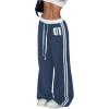 image:imageSOLY HUX Womens Baggy Sweatpants Wide Leg Ed Hardy Sweatpant Y2k Drawstring Pants StreetwearBlue Printed