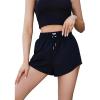 image:imageSOLY HUX Womens Drawstring High Waist Shorts Straight Leg Workout Gym Sweat ShortsSolid Black