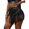 image:imageSOLY HUX Womens Fringe PU Leather Mini Shorts High Waisted Going Out Shorts Party Concert ClubwearPlain Black