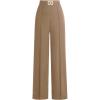 image:imageSOLY HUX Womens High Waisted Dress Pants Metal Linked Casual Work Office Business Long TrousersPlain Khaki