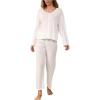 image:imageSOLY HUX Womens Long Sleeve Pajamas Top and Pants Loungewear 2 Piece PJ Set SleepwearPlain White