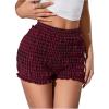 image:imageSOLY HUX Womens Plaid Ruffle Mini Shorts Gingham Elastic Cute Lounge Sleep Bottoms Low Rise Bloomer ShortsRed Gingham