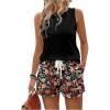 image:imageSOLY HUX Womens Plus Size 2 Piece Summer Vacation Outfits Sleeveless Tank Tops and Floral Print Shorts SetBlack Floral