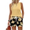 image:imageSOLY HUX Womens Plus Size 2 Piece Summer Vacation Outfits Sleeveless Tank Tops and Floral Print Shorts SetYellow Floral