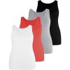 image:imageSOLY HUX Womens Plus Size 4 Packs Long Tank Tops Sleeveless Undershirts Layering Basic VestsRed Black Grey White