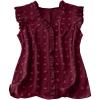image:imageSOLY HUX Womens Plus Size Blouse Swiss Dots V Neck Ruffle Sleeveless Vacation Casual Summer TopsPlain Burgundy