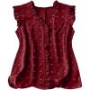 image:imageSOLY HUX Womens Plus Size Blouse Swiss Dots V Neck Ruffle Sleeveless Vacation Casual Summer TopsSolid Burgundy