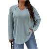 image:imageSOLY HUX Womens Plus Size Drawstring Hoodie Dressy Casual Raglan Long Sleeve Knit SweatshirtsPlain Dusty Blue