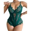 image:imageSOLY HUX Womens Plus Size Lingerie Sexy Bodysuit Lace Sheer One Piece Cami Teddy Babydoll NightwearDark Green