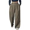 image:imageSOLY HUX Womens Plus Size Plaid Suit Pants High Waisted Wide Leg Pants Work Office TrousersBeige