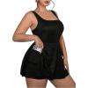 image:imageSOLY HUX Womens Plus Size Sleeveless Rompers Square Neck Athletic Tennis Dress Built in ShortsBlack Glitter