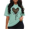 image:imageSOLY HUX Womens Plus Size Summer Tops Short Sleeve Leopard Graphic Tees Crew Neck TShirtsGreen Leopard