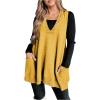 image:imageSOLY HUX Womens Plus Size Sweater Vest V Neck Sleeveless Loose Fit Knit Pullover Tank Tops with PocketsPure Yellow