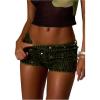 image:imageSOLY HUX Womens Shiny Sequin Mini Shorts Sparkly Skinny Booty Shorts Music Festival Rave Outfits ClubwearPlain Green