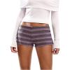 image:imageSOLY HUX Womens Striped Micro Shorts Y2k Knit Low Rise Booty Mini Shorts Color Block Stretchy LoungewearPurple Pink Stripe