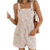 image:imageSOLY HUX Womens Summer Floral Jumpsuit Wide Leg Overall Shorts Boho Vacation Rompers with PocketKhaki Floral