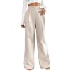 image:imageSOLY HUX Womens Wide Leg Dress Pants High Waisted Pleated Loose Work Office TrousersPure Apricot