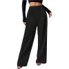 image:imageSOLY HUX Womens Wide Leg Dress Pants High Waisted Pleated Loose Work Office TrousersPure Black