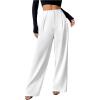 image:imageSOLY HUX Womens Wide Leg Dress Pants High Waisted Pleated Loose Work Office TrousersPure White