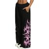 image:imageSOLY HUX Womens Y2k Baggy Sweatpants Wide Leg Graphic Grunge Goth 2000s Emo Pants Streetwear with PocketsBlack Graphic Print