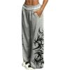 image:imageSOLY HUX Womens Y2k Baggy Sweatpants Wide Leg Graphic Grunge Goth 2000s Emo Pants Streetwear with PocketsLight Grey Graphic