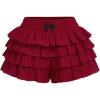 image:imageSOLY HUX Womens Y2k Leopard Ruffle Mini Shorts Cheetah Print Elastic Waist Bow Layered Bloomer ShortsPlain Burgundy