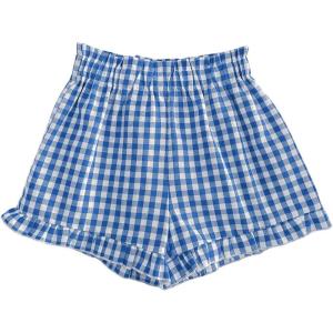 image:imageSOLY HUX Toddler Girls Plaid Shorts Elastic Waist Wide Leg Ruffle Hem Loose Casual Summer ShortsBlue Plaid