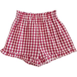 image:imageSOLY HUX Toddler Girls Plaid Shorts Elastic Waist Wide Leg Ruffle Hem Loose Casual Summer ShortsHotpink Plaid