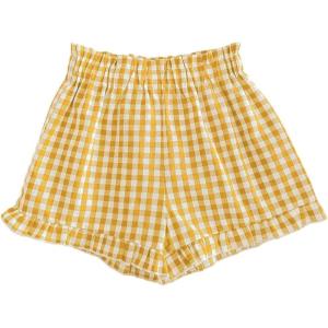 image:imageSOLY HUX Toddler Girls Plaid Shorts Elastic Waist Wide Leg Ruffle Hem Loose Casual Summer ShortsYellow Plaid