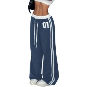 image:imageSOLY HUX Womens Baggy Sweatpants Wide Leg Ed Hardy Sweatpant Y2k Drawstring Pants StreetwearBlue Printed