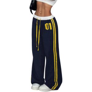 image:imageSOLY HUX Womens Baggy Sweatpants Wide Leg Ed Hardy Sweatpant Y2k Drawstring Pants StreetwearDark Blue