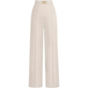image:imageSOLY HUX Womens High Waisted Dress Pants Metal Linked Casual Work Office Business Long TrousersPlain Apricot