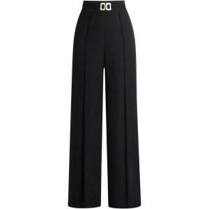 image:imageSOLY HUX Womens High Waisted Dress Pants Metal Linked Casual Work Office Business Long TrousersPlain Black