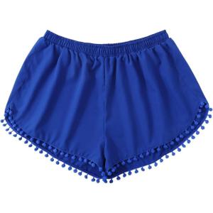 image:imageSOLY HUX Womens Plus Size Beach Shorts Tassel High Waisted Swim Bottom Summer SwimwearPlain Royal Blue