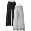 image:imageSOLY HUX Girls 2 Piece Baggy Sweatpants Elastic Waist Wide Leg Pants Casual Athletic TrousersGrey and Black