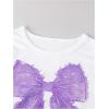 image:imageSOLY HUX Girls 2 Piece Outfits Cute Bow Graphic Short Sleeve T Shirt and Jean Pants Set StreetwearPurple Bow Graphic