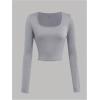 image:imageSOLY HUX Girls 3 Piece Long Sleeve T Shirts Square Neck Basic Slim Fitted Tees Crop TopsBlack Grey White
