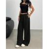 image:imageSOLY HUX Girls Casual Sweatpants Elastic Low Rise Wide Leg Baggy Long PantsPure Black