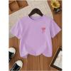 image:imageSOLY HUX Girls Cute Bow Graphic T Shirts Short Sleeve Crew Neck Loose Fit Summer Casual Tee TopsPurple Bow