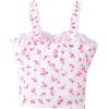 image:imageSOLY HUX Girls Ditsy Floral Print Frill Trim Cami Crop Top Cute Summer Tops Preppy ClothesWhite and Pink Flower