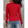 image:imageSOLY HUX Girls Long Sleeve T Shirt Square Neck Slim Fitted Tee Casual Fall TopsPure Red
