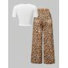 image:imageSOLY HUX Girls Y2k Clothes Star Graphic Crop Top and Baggy Pants Grunge 2 Piece Outfit StreetwearWhite Brown Leopard