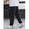 image:imageSOLY HUX Mens Sweatpants Drawstring Waist Printed Cargo Pants Street Outdoor Joggers with PocketsBlack Printed